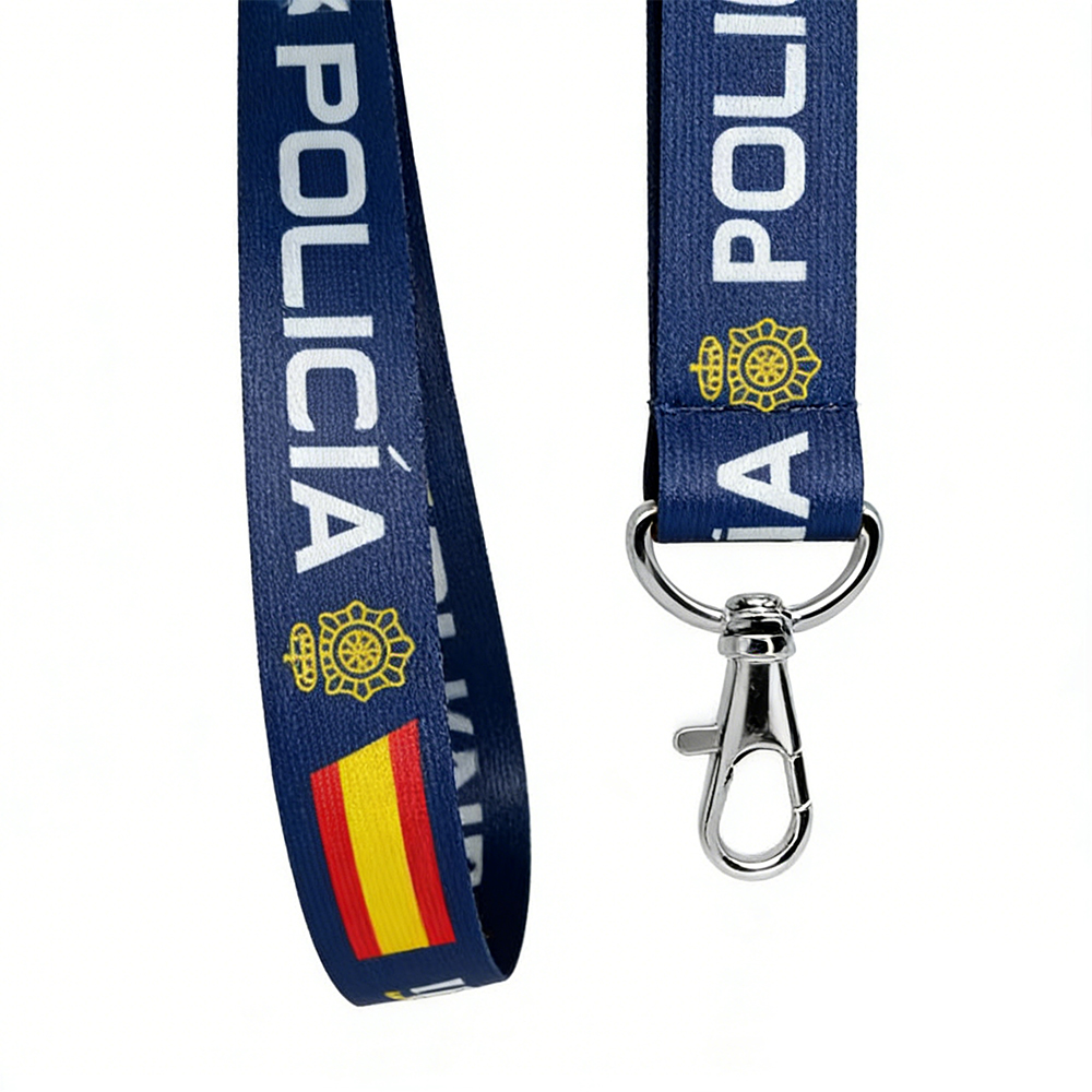 Custom Police Lanyard Spain for Identification Badge Key Holder and Duty Use OEM