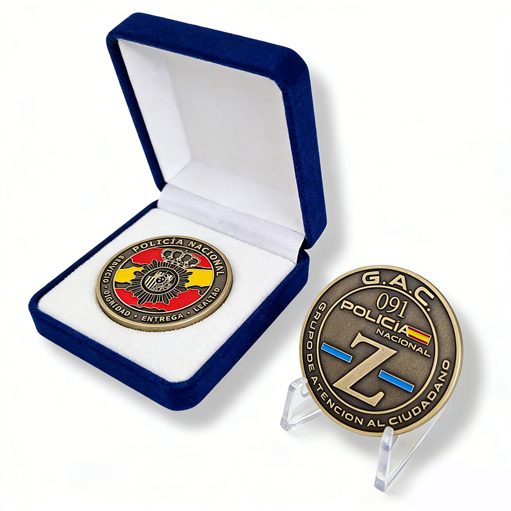 Spanish Military Police Service Challenge Coin Custom Metal Badge Coin