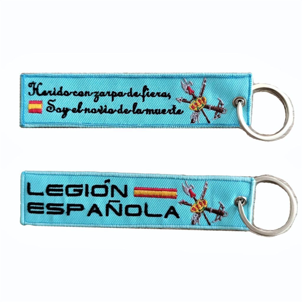 High Quality Spain Police Embroidery Key Tag Custom Fabric Keychain Wholesale OEM