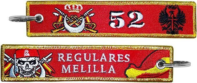 Spanish Police Embroidered Key Tag Custom Woven Fabric Keychain for Identification OEM