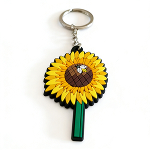 High Quality Hot Sales Usa Sunflower Custom Soft PVC Make Your Own Key Chain