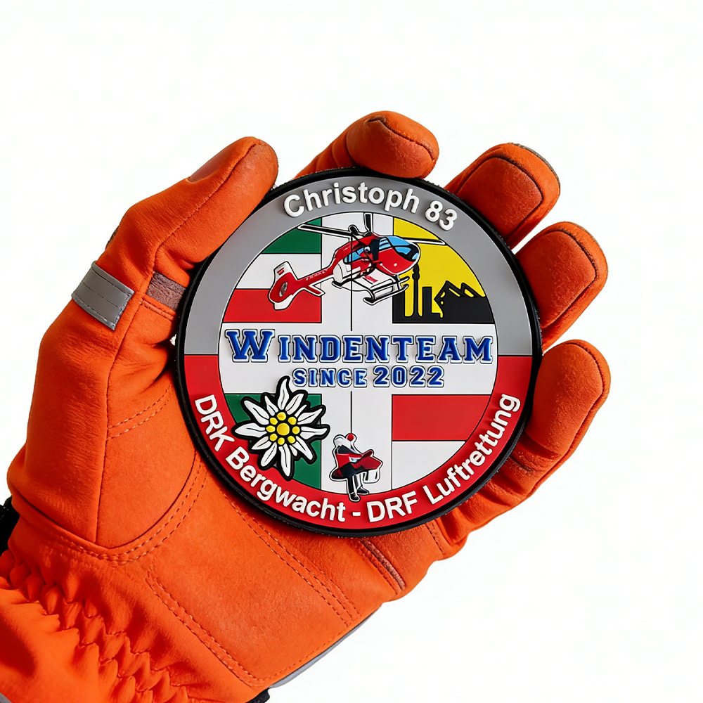 Germany Christoph 83 Windenteam PVC Patch DRK Bergwacht DRF Luftrettung Custom Soft Rubber Rescue Emblem Since 2022