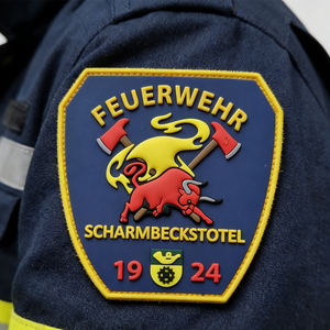 Germany Scharmbeckstotel Fire Brigade PVC Patch Custom Feuerwehr Soft Rubber Badge 1924 Emblem for Jackets Bags Gear