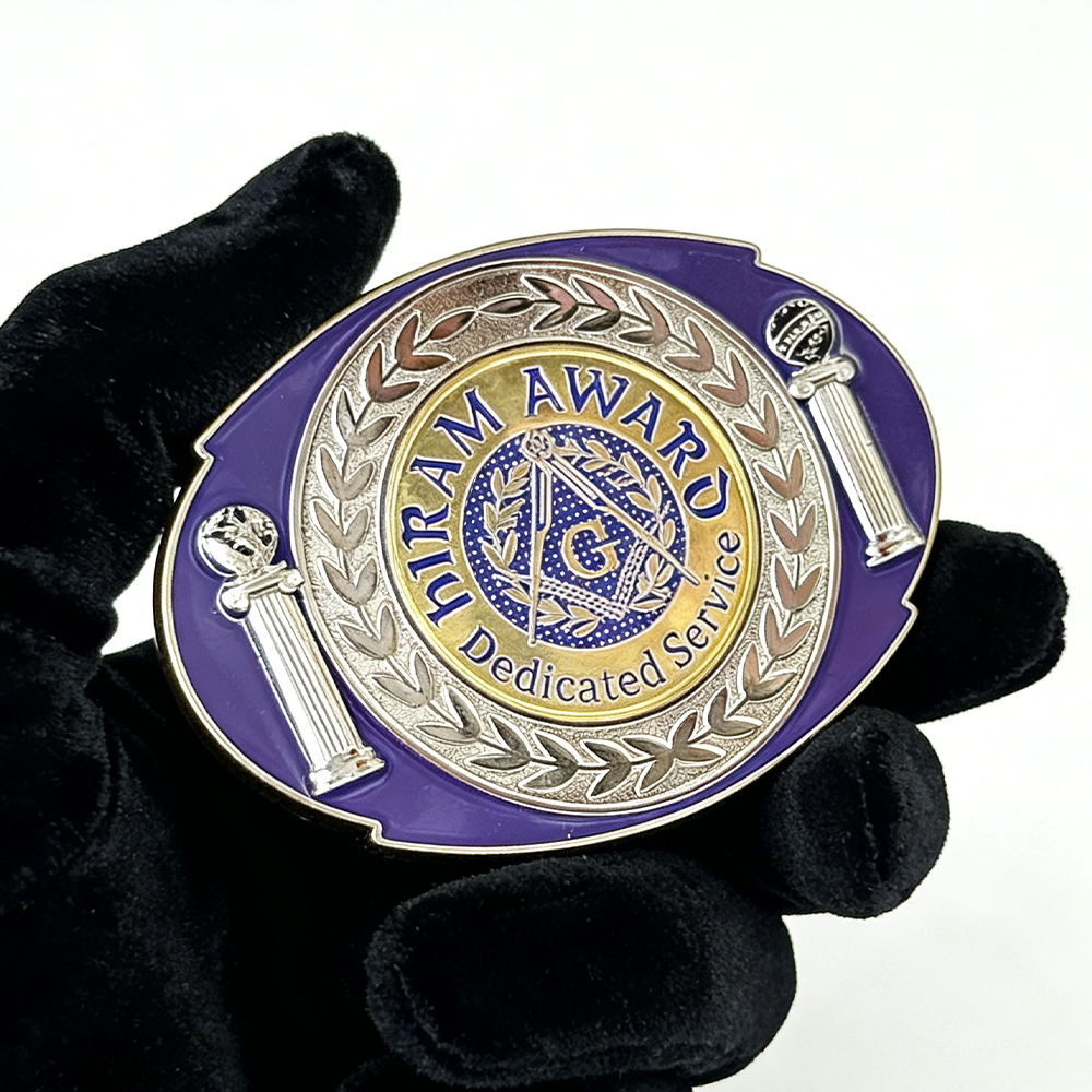Philippines Pinoy Masons Metal Enamel Wide Belt Buckle Classic Craft Buckle for Formal Wear and Collector Display