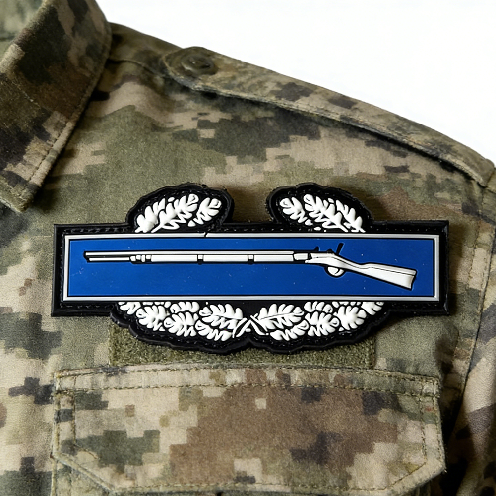 U.S. Army CIB Style PVC Patch Combat Infantryman Badge Design Durable 3D Rubber Patch for Collection Gear