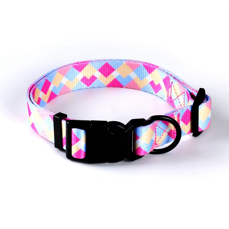 Manufacturer OEM ODM Custom Logo Pattern Polyester Soft Adjustable Dog Collar Designer Luxury Custom Pet Dog Collar