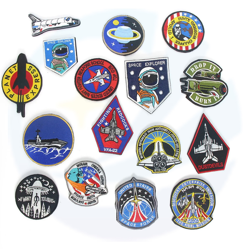 Space Administration Badge, Aviation Theme Embroidery Magic Stickers Patch, Used For Clothing Jackets, Jeans, Trousers