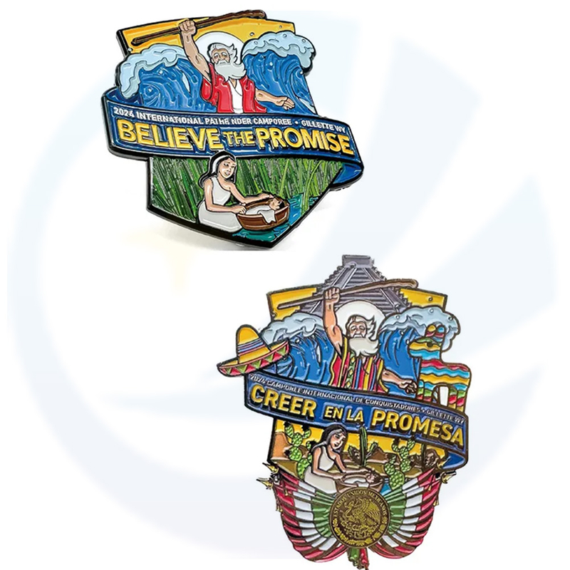 Low MOQ Caeer Promesa 2024 international path finder camporee badge pin lapel pin