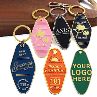 2d 3D Letter Motel Hotel Keychain Metal Alloy Enamel Key Chain for Trip Souvenir Gifts