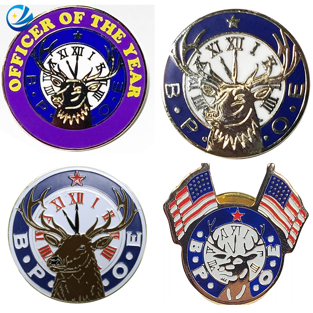 Elks Lodge Lapel Pin Benevolent and Protective Order of Elks Hat Pin Flags Club