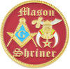 Factory Custom Art Craft Soft Enamel Masonic Shriners Car Auto Emblem Lapel Button in Gold Tone and Color Enamel Badge
