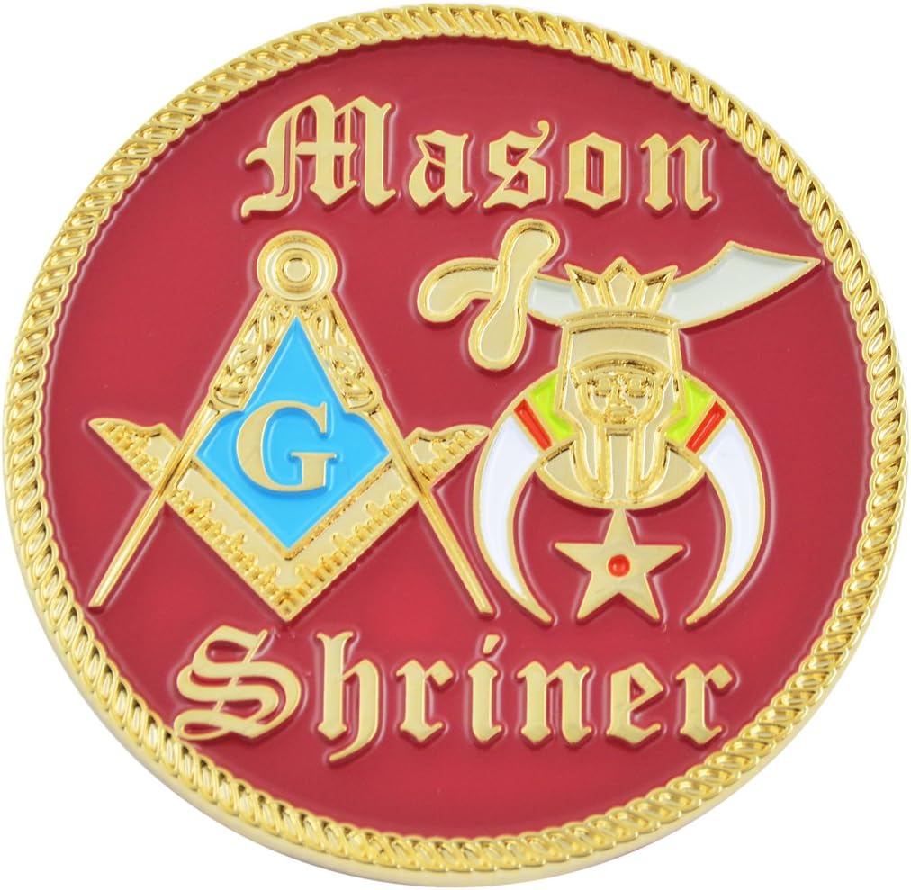 Factory Custom Art Craft Soft Enamel Masonic Shriners Car Auto Emblem Lapel Button in Gold Tone and Color Enamel Badge