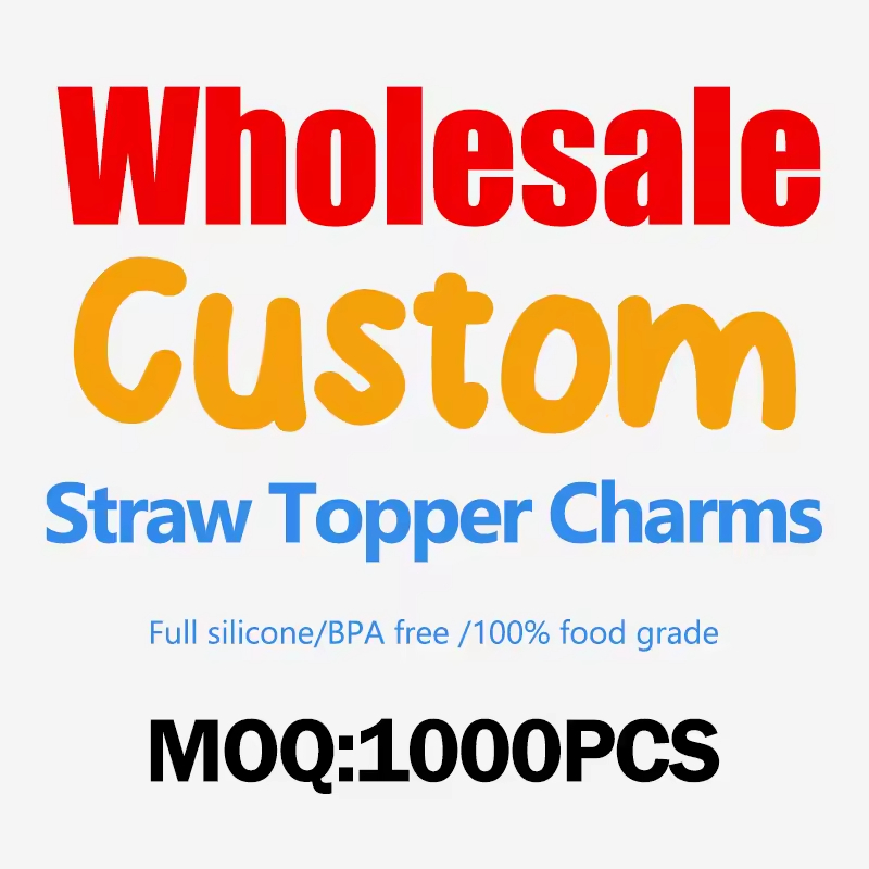 Wholesale Custom Silicon Straw Toppers for Cups Straw Covers in Novelty Design Reusable Straw Covers