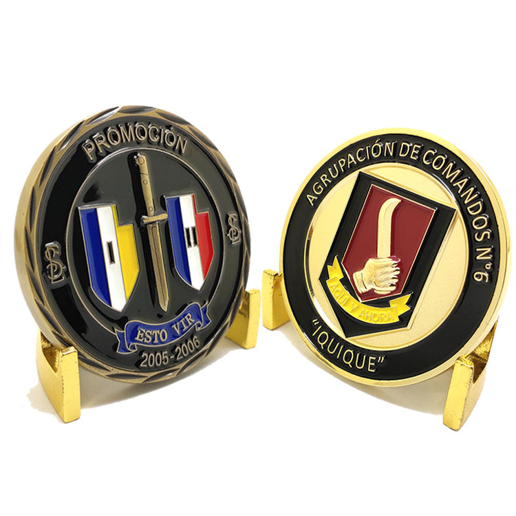 Free Design Coin Maker 3D Zinc Alloy Gold Silver Brass Copper Metal Logo Chile Coins 