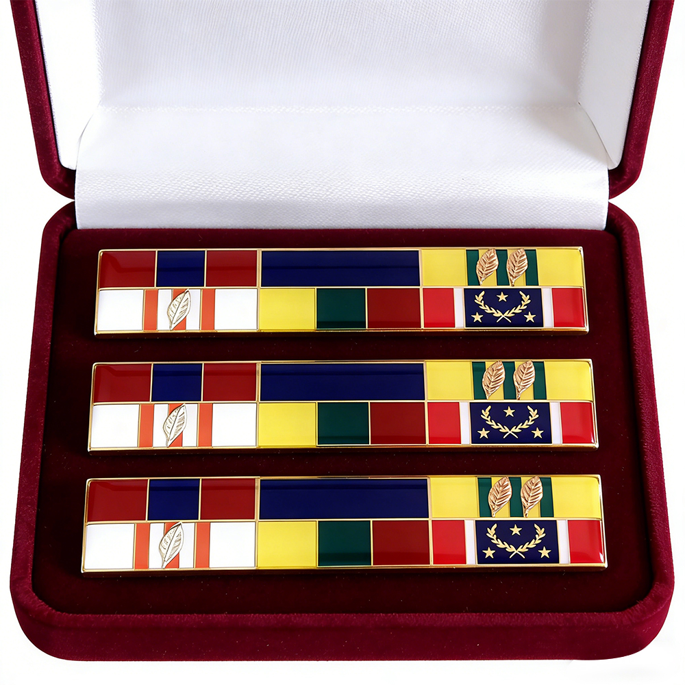 Custom Enamel Military Ribbon Bar - Personalized Award and Service Ribbon Bar for Military Uniforms and Veterans