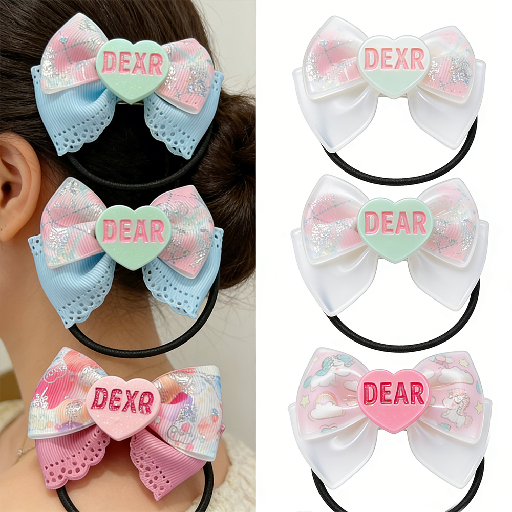 Custom Long-lasting Easy-to-clean PVC Heart Decorations for Hair Clips - Customizable Text PVC Charms for Hair Accessories