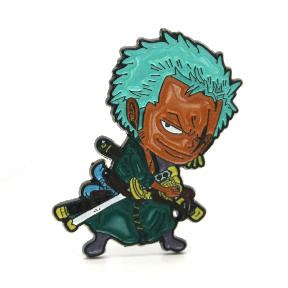 Hot Sale Japanese Cartoon Character One Piece Luffy ZORO Anime Pin Brooch