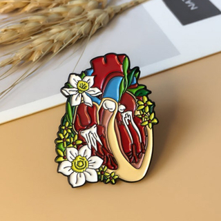 Organ Heart Collection Unique Heart Art Enamel Lapel Pin Set Funny Cartoon Enamel Pin