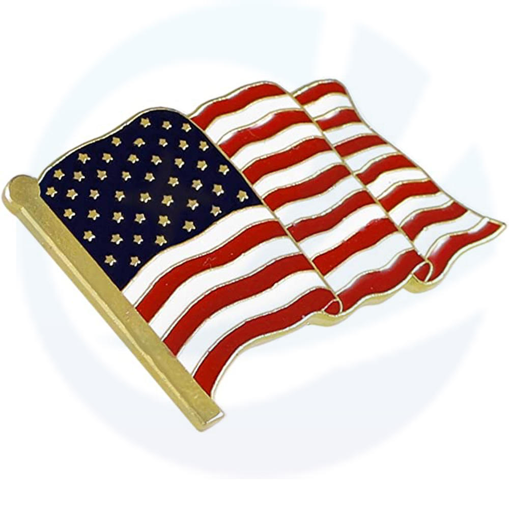 Hot Sale Wholesale Custom Metal Sublimation Blank Flags Lapel Pins Badge Hard Soft Enamel Brooch Country Flag Pin