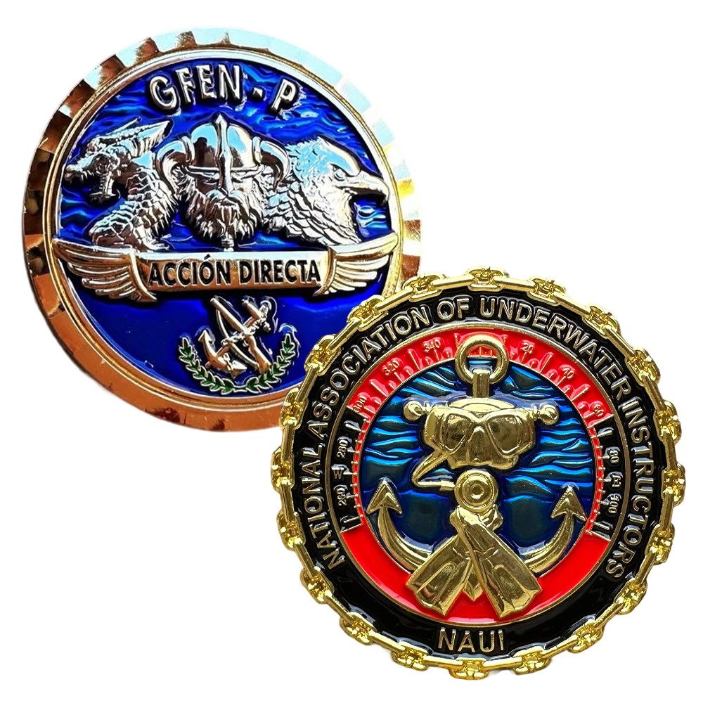  Custom Soft Enamel Logo Metal 3d Embossed Colombia Gold Coin