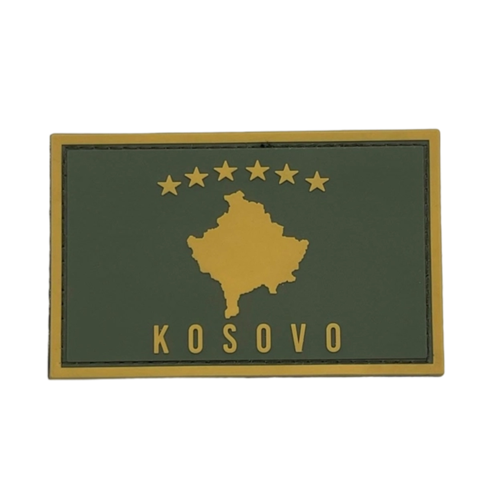 High Quality Custom KOSOVO Poland Brand Logo 3D rubber pvc Embroidery Patch Woven Badge With Merrow Border Decoration for Clothing