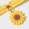 High Quality Sunflower Logo Zip Puller Pvc White Pvc Flower Badges Silicone Zipper Slider Premium Zipper Sliders