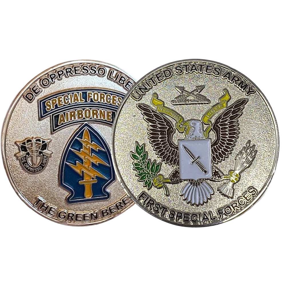 Custom 5th Special Forces Group French Premium Metal Coin With Your Own Logo Zinc Alloy Big Enamel Coin for Souvenir
