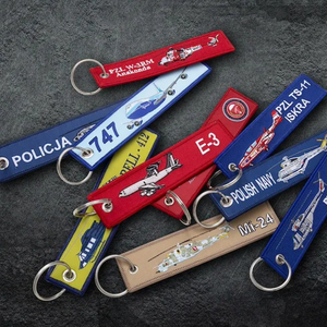 Cheap Fabric Pre-take-off Dismantling 3d Both Sided logo Woven Label Key Ring with Hook Key Jet Tag Custom Embroidered KeyChain