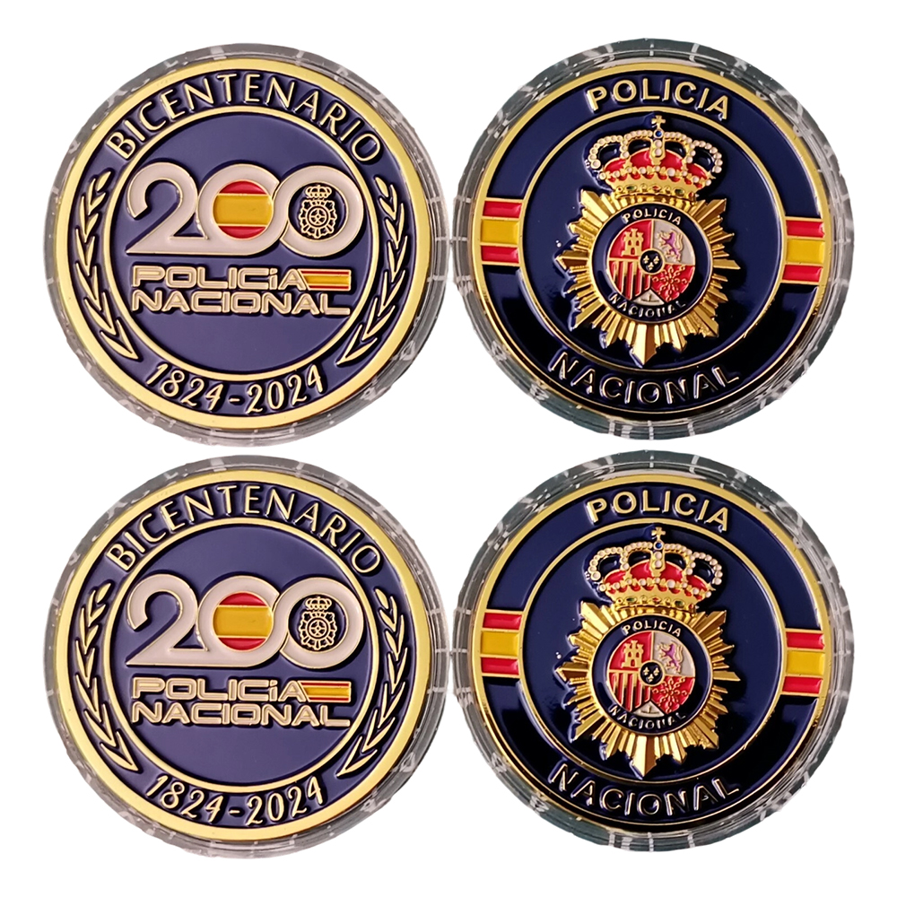 Factory Customized 3D Enamel Spain Spanish Bullfighting Flag Map Commemorative Challenge Coin Custom Challenge Coins Spain