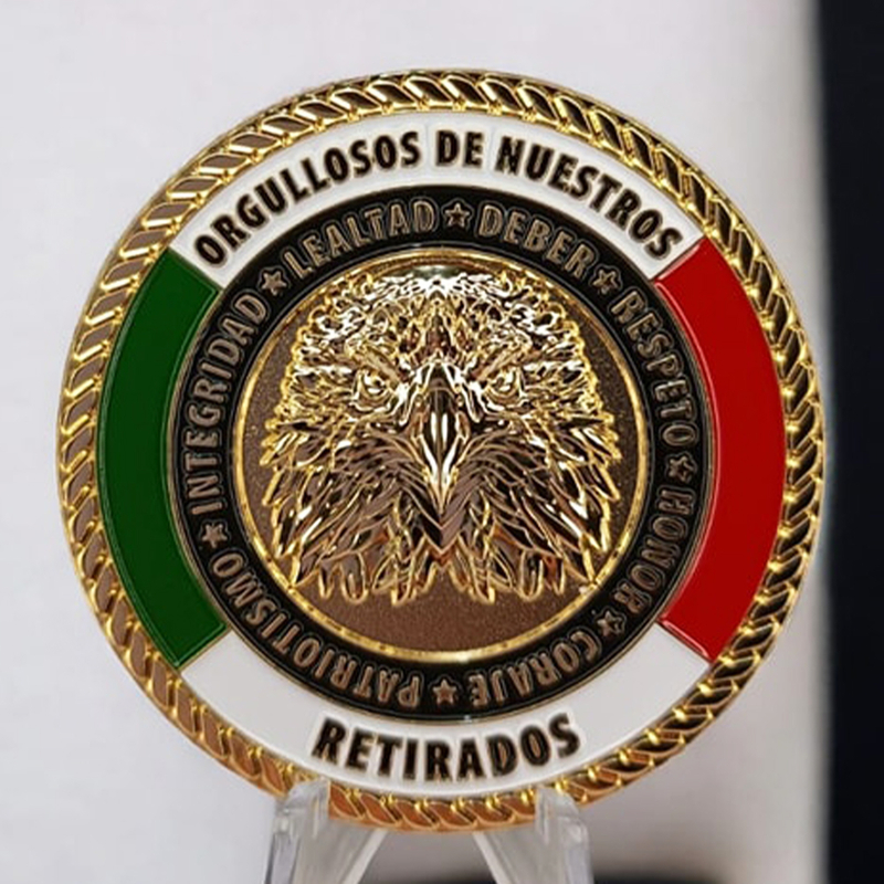 Factory Customized 3D Latin America Mexican Flag Map Commemorative Challenge Coin Custom Mexico Challenge Coins