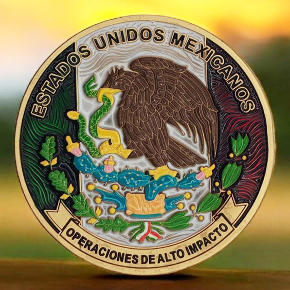 Factory Customized 3D Latin America Mexican Flag Map Commemorative Challenge Coin Custom Mexico Challenge Coins