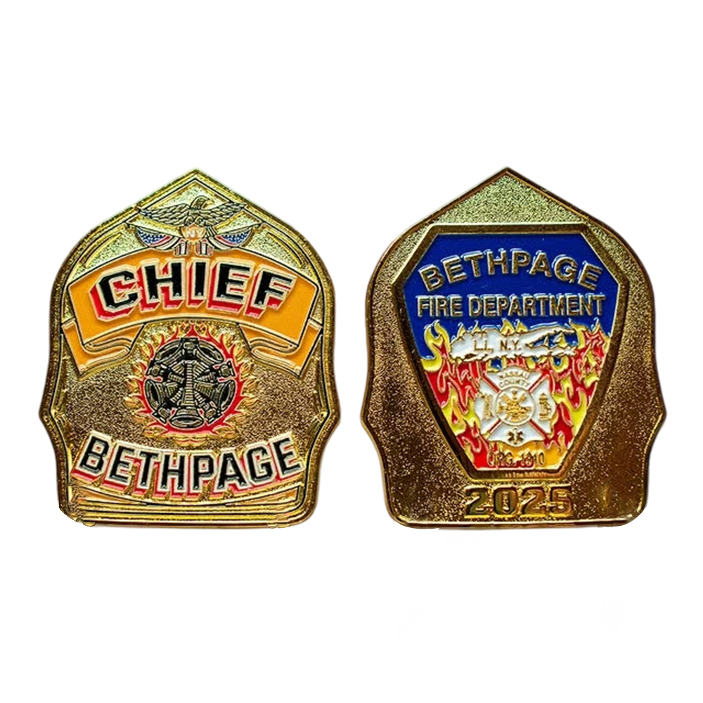 High Quality Custom Brass Metal Enamel Firefighter Gift Souvenir Firefighting Fireman Challenge Coin
