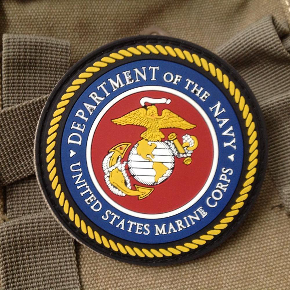 Custom French US Marine Corps Patches Pvc Rubber Silicon American Flag Patch