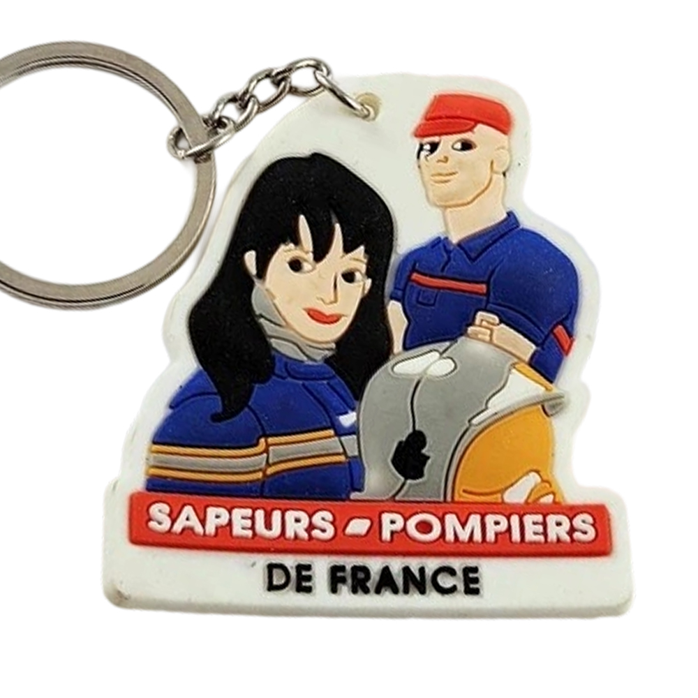 Emergency Fire Truck Keychain City Rescue Fire Fighting Concrete Truck Keychain PVC Car Emblems for Custom Promotional Souvenir