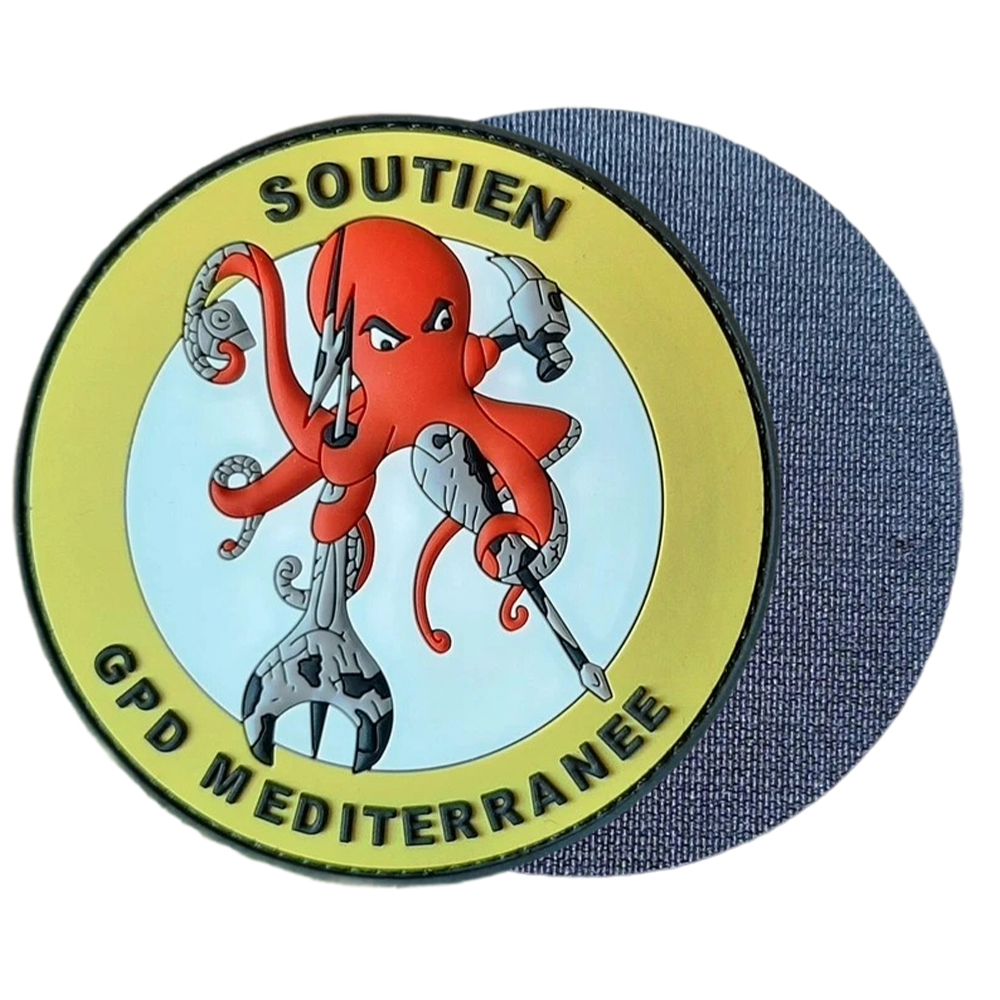 Custom Moral Logo 3D Soft Transfer Diver Bomb Disposal Expert Pvc Custom Rubber Patches Iron on Label Back Velcro for Garment