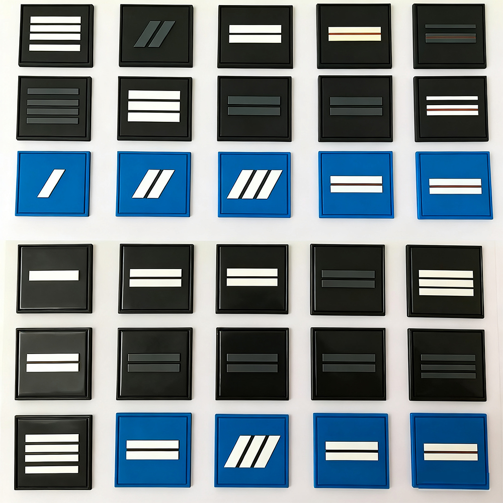 Scratch Resistant Gendarmerie PVC Patch Tactical Chest Braid Rank Chevron Waterproof PVC Badge Patches for Uniform