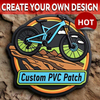 Custom Ride Riding Bicycle PVC Patches | Durable Soft Rubber Cycling Patches for Jackets & Bags