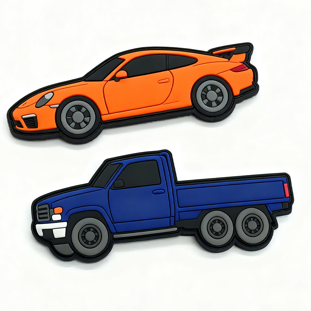 Custom Car Pvc Patches Tag for Clothing Embossed Logo 3D 2D Soft PVC Patches Rubber
