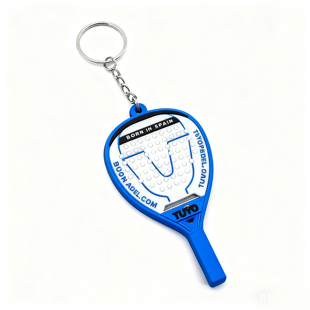2025 Trending 2D Tennis Player Padel Acceceries Keychain Custom Sports Padel Tennis Racket Patches Keychain Flower Shape