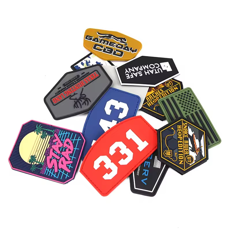 Custom Design Eco Friendly Embossed Logo Silicone 3D Soft PVC Rubber Patches