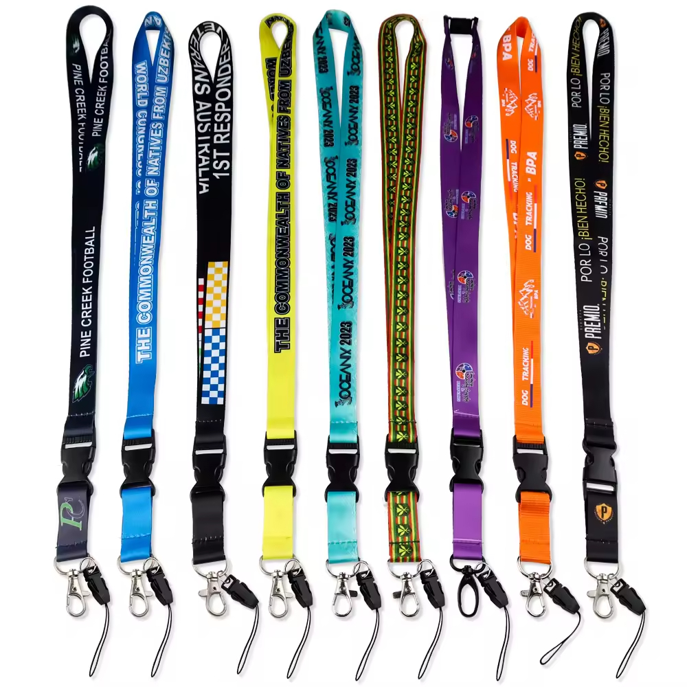 promotional custom printed neck polyester lanyard with logo free sample