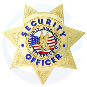 SECURITY OFFICER GOLD 7-POINTED STAR BADGE