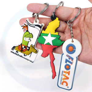 Customized national flag, national terrain shape, PVC soft rubber keychain