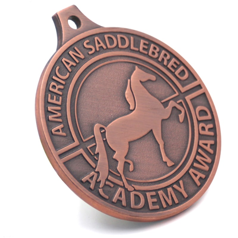 Personalized custom matt copper horse Equestrian horsemanship medal