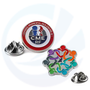 Metal Company Logo Letter Pins Badge 