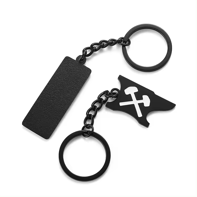 De Pistola Real Black Car Metal Keychain