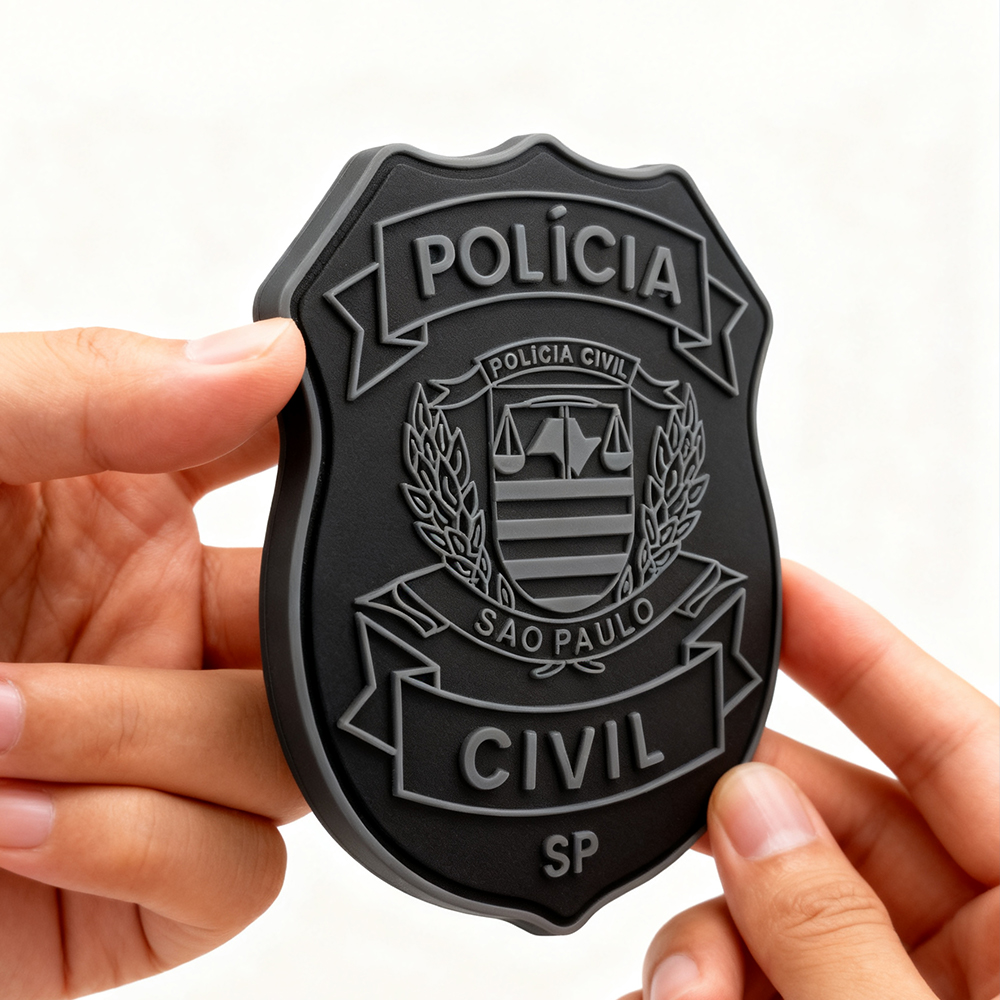 São Paulo State Public Service Emblem PVC Patch Soft Rubber Badge with Hook and Loop Backing Custom 2D 3D Patch