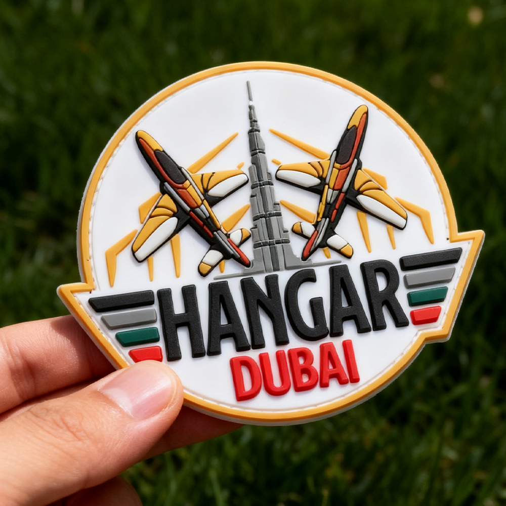 Dubai Flight Wing PVC Patch – Durable Embossed Rubber Emblem with Velcro Back