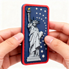 3D PVC Lady Liberty Patch American Theme Rubber Badge Hook-and-Loop Accessory for Bags Apparel Custom Gear