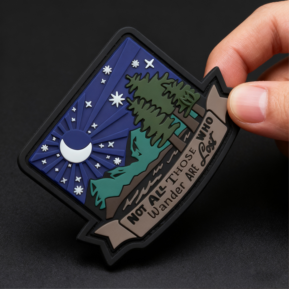 Outdoor Glow PVC Patch Not All Those Who Wander Are Lost Luminous Morale Badge for Backpacks and Jackets